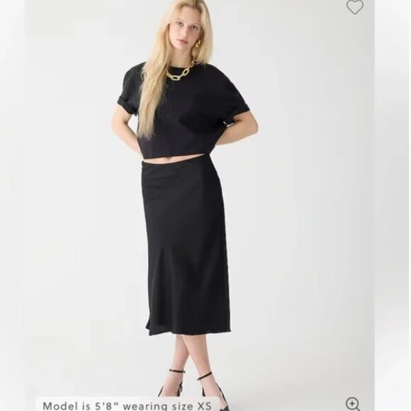 J. Crew Black Gwyneth Slip Skirt Size Large - Picture 1 of 8